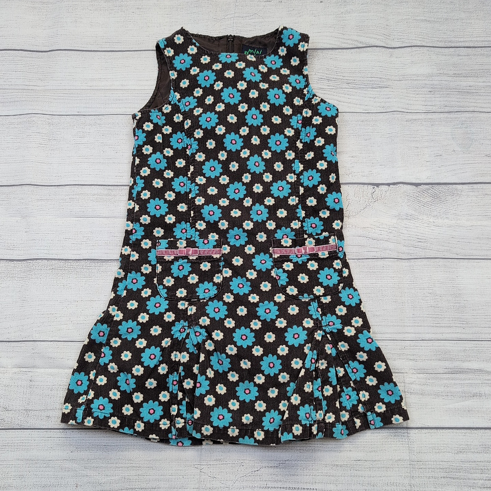 7/8 Mini Boden Floral Corduroy Jumper